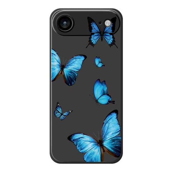 Mobilskal till iPhone Air Blue Butterflies Pattern TPU - Svart Svart