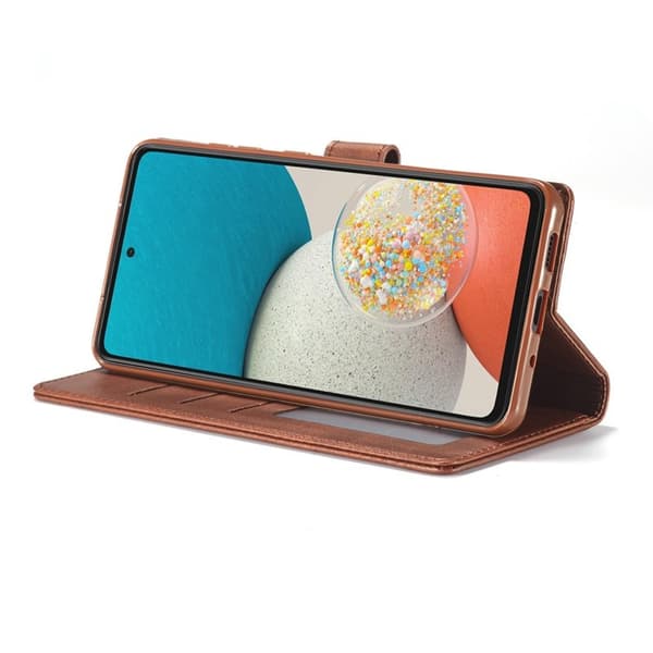 LC.IMEEKE Samsung Galaxy A53 5G Plånboksfodral Konstläder - Brun