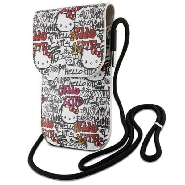 Hello Kitty Halsbandsfodral Läder Tags Graffiti - Beige Beige