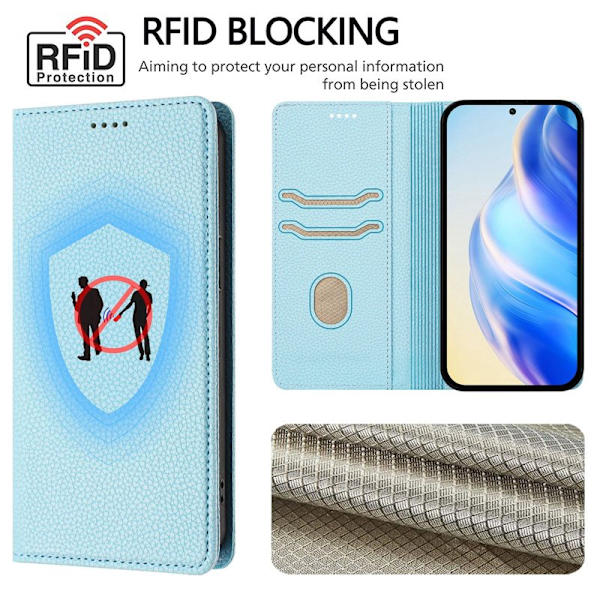Plånboksfodral för Samsung Galaxy S26 Plus RFID Blocking Konstläder - Ljusblå