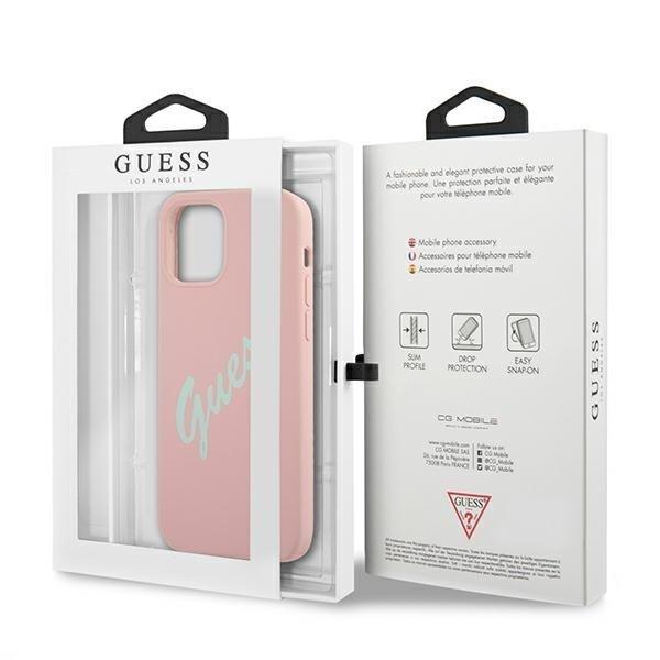Guess iPhone 12 Pro Max Cover Silikone Vintage - Pink / Grøn Green