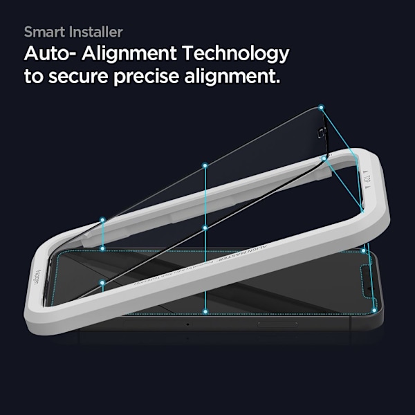 SPIGEN ALM FC 2-Pack Härdat Glas Skärmskydd iPhone 12 & 12 Pro - Svart Svart