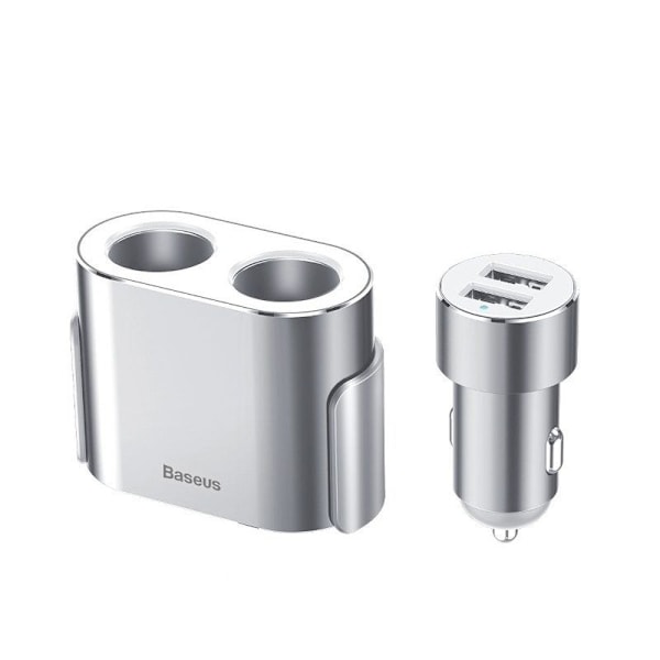 BASEUS 1-till-2 cigarettändare x2 80W billaddare 2xUSB 3,1A