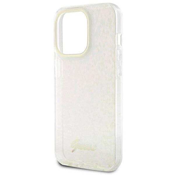 Guess Mobilskal till iPhone 15 Pro IML Mirror Disco Iridescentgo Rosa