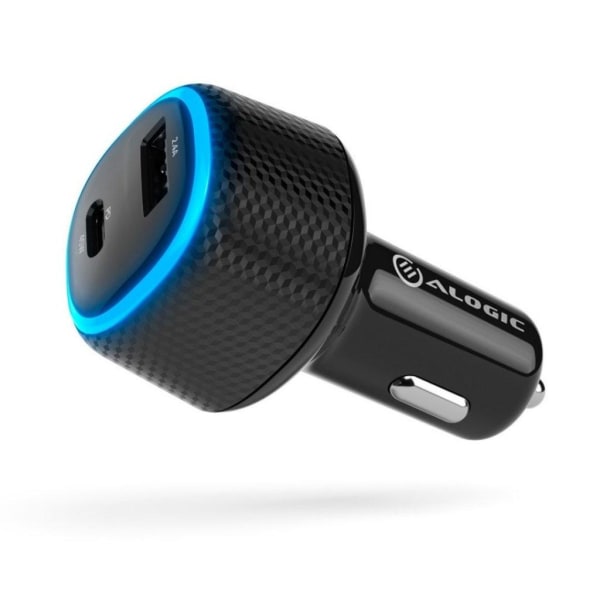 ALOGIC RAPID 2-porttinen USB-C ja USB-A autolaturi kannettavalle tietokoneelle ja
