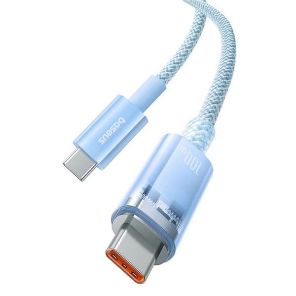 Baseus USB-C till USB-C kabel 2m 100W - Blå Blå