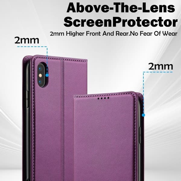 LC.IMEEKE L1 Series iPhone XS/X Plånboksfodral Konstläder - Lila