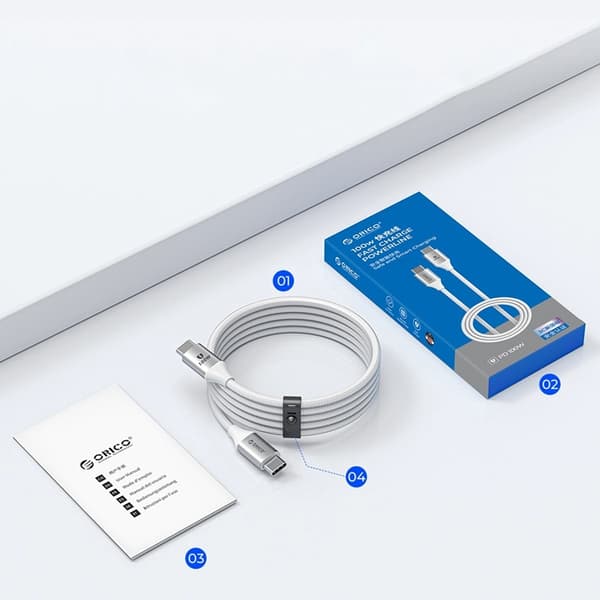 Orico USB-C Till USB-C Kabel 60W 3A 1m CDX - Vit Vit