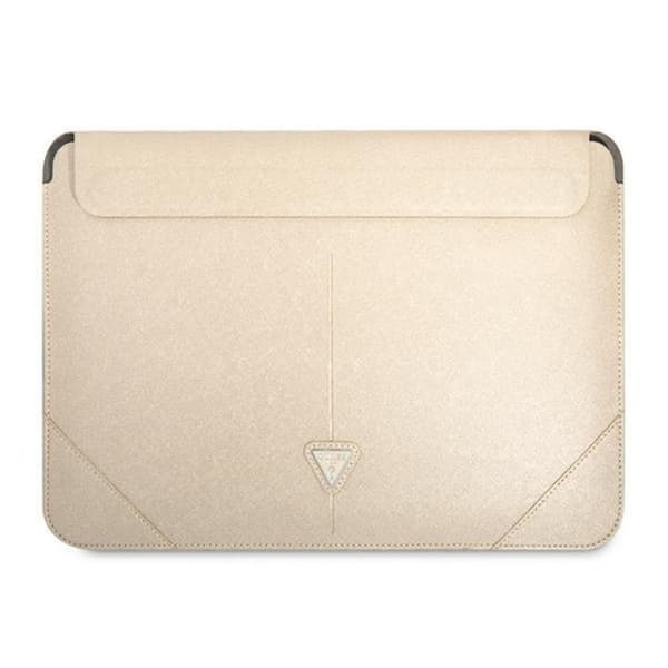 Guess Computer Sleeve 16'' Saffiano Triangle Logo - Beige Beige
