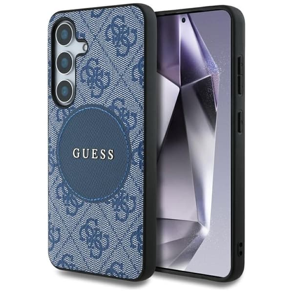 Guess Mobilskal till Galaxy S25 Plus MagSafe Round Patch Classic Logo - Blå Blå