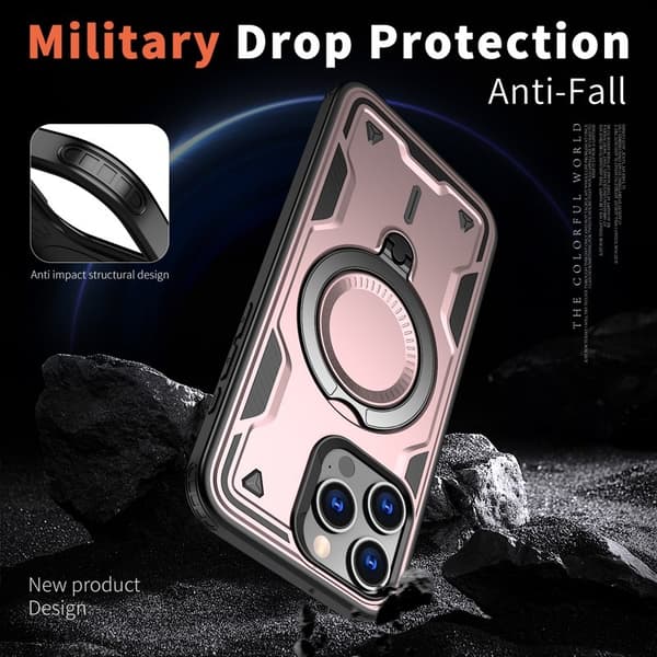 iPhone 15 Pro Max Skal Plast Militärt Skydd - Roséguld