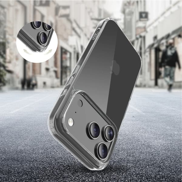 Tech-Protect Mobilskal till iPhone 18 Pro Max/17 Pro Max Flexair Hybrid - Clear Svart