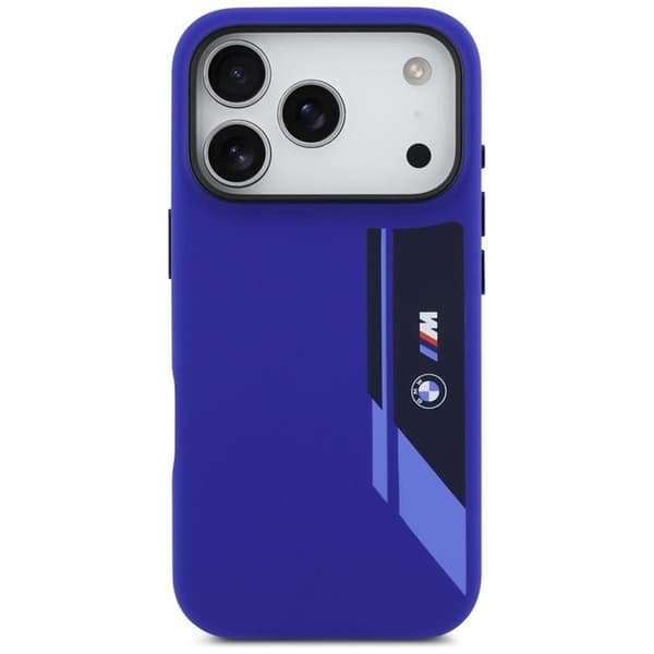 BMW Mobilskal till iPhone 17 Pro MagSafe Silikon Vertical Logo - Marinblå Blå