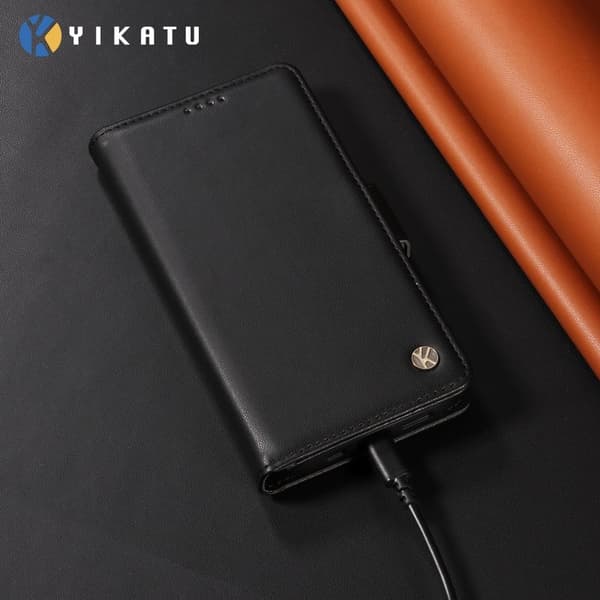 YIKATU Samsung Galaxy S26 Plus Plånboksfodral Konstläder Ställ - Svart