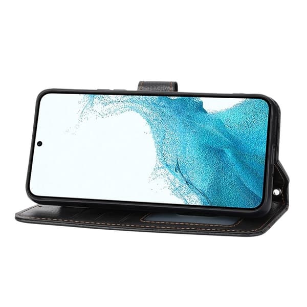 Samsung Galaxy S26 Plus Plånboksfodral Dragkedja Konstläder - Svart