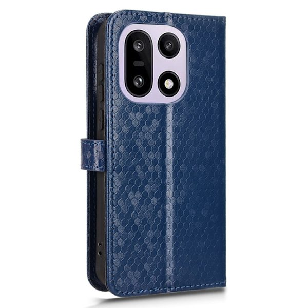 OnePlus 15 5G Konstläder Plånboksfodral Dot Pattern Imprint - Blå Blå