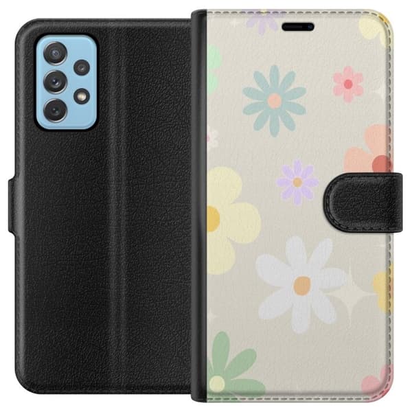 Pung Taske til Samsung Galaxy A52 5G med fejende blomster
