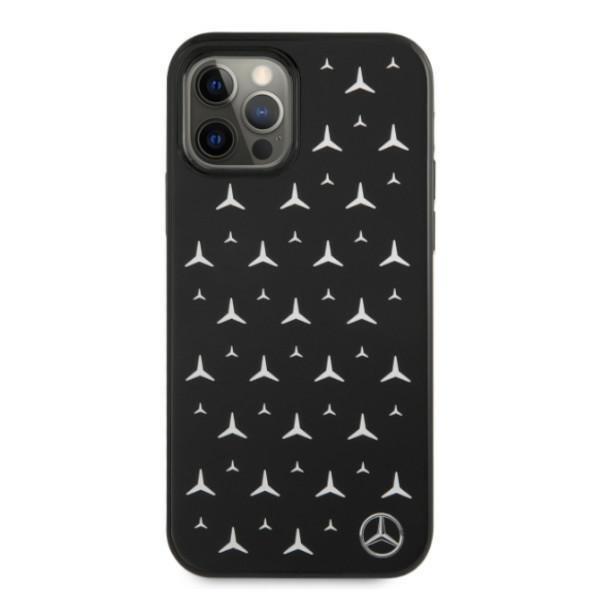 Mercedes Silver Stars Pattern Cover iPhone 12/12 Pro - Sort Black