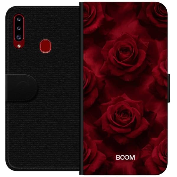 Plånboksfodral till Samsung Galaxy A20s med Crimson Rose