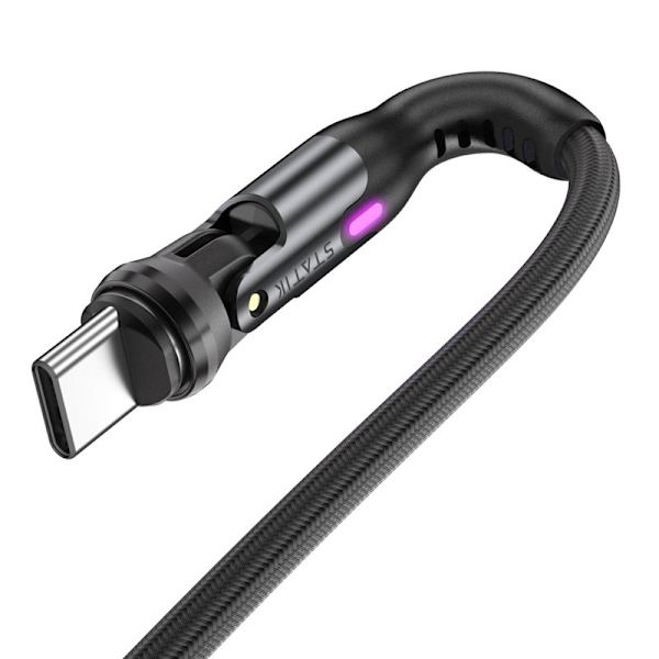 STATIK Kabel PowerPivot Pro Nylon Flettet USB-C Til USB-C Sort 1m