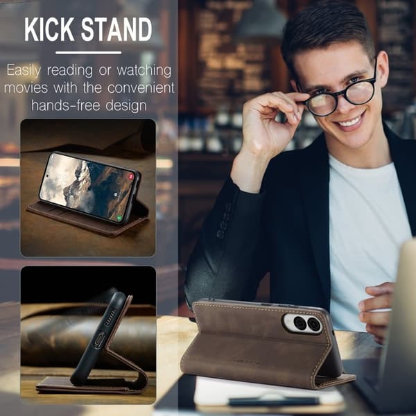 CASEME 013 Plånboksfodral för Samsung Galaxy S25 Edge - Kaffe