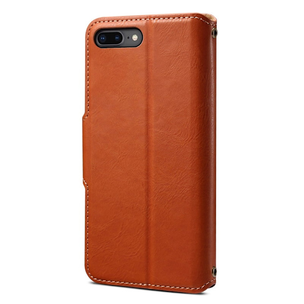 DENIOR iPhone 7 Plus / 8 Plus Plånboksfodral Konstläder - Brun