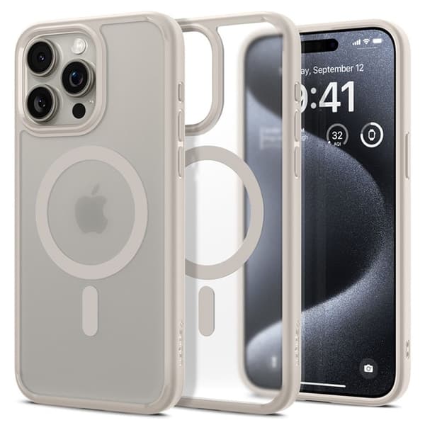 Spigen Mobilskal till iPhone 15 Pro Max Magsafe Hybrid - Titanium Silver