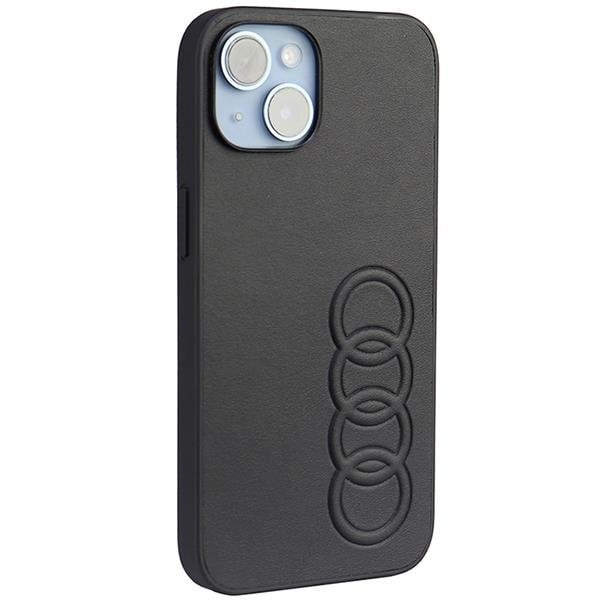 Audi iPhone 14 Mobilskal Syntetisk Læder - Sort Black