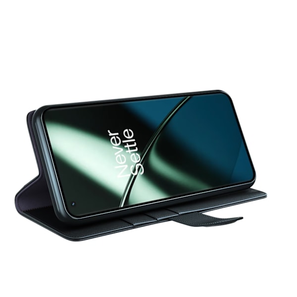 OnePlus 11 5G Plånboksfodral Äkta Läder - Svart Svart