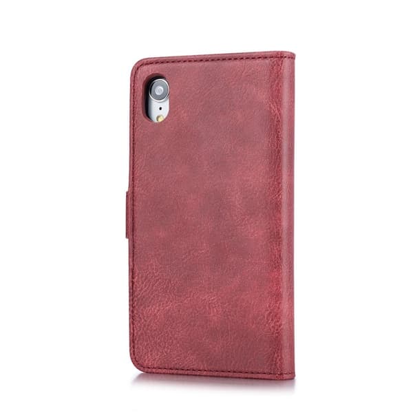 DG.MING iPhone XR Plånboksfodral i Äkta lädermed Ställfunktion Röd