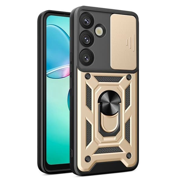 Amorus Mobilskal för Samsung Galaxy S26 Kickstand PC + TPU - Guld