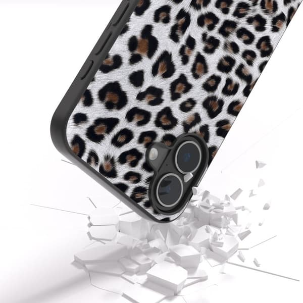 ABEEL Mobilskal till iPhone 16 PU Läder Leopard - Silver