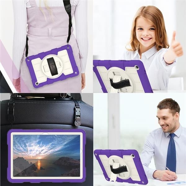 Mobilskal till Galaxy Tab A9 Plus Rotating Handrem Med Axelrem Lila