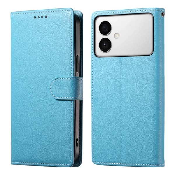 LITCHI Samsung Galaxy S26 Edge Plånboksfodral Konstläder - Ljusblå