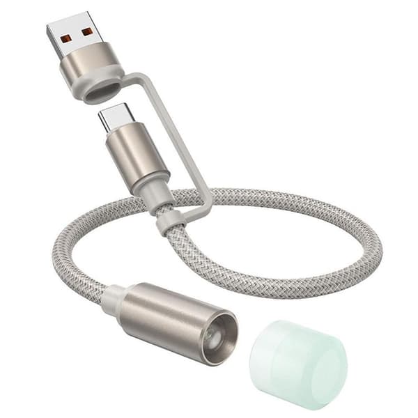 Hoco LED-ljus Till USB-A/USB-C Kabel Adapter UA38C - Guld Guld