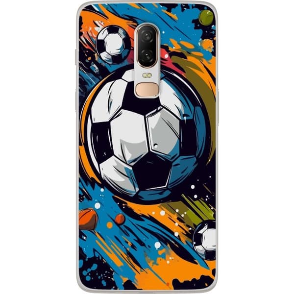 Mobilskal till OnePlus 6 med Fotbollar