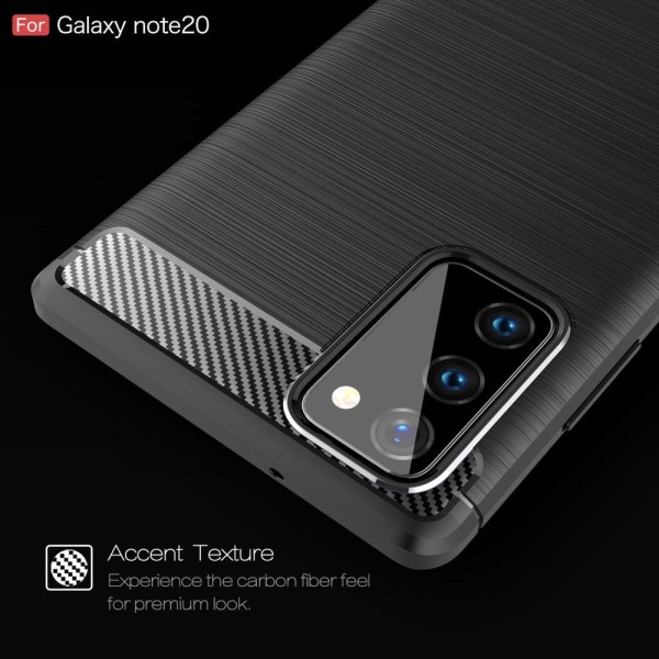 Carbon TPU Cover til Galaxy Note 20 - Sort Black