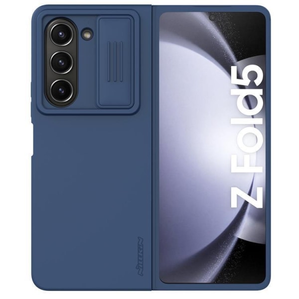 Nillkin Galaxy Z Fold 5 Mobile Cover CamShield Silkeagtig Silikone - Blå