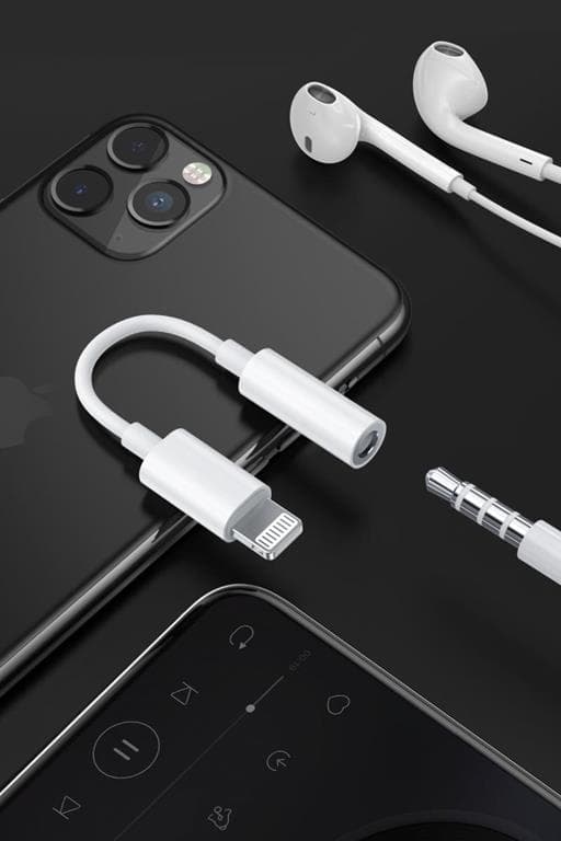 SiGN Lightning til 3,5 mm AUX-adapter - Hvid Vit