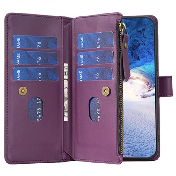 iPhone 15 Plånboksfodral Zipper Flip - Lavender
