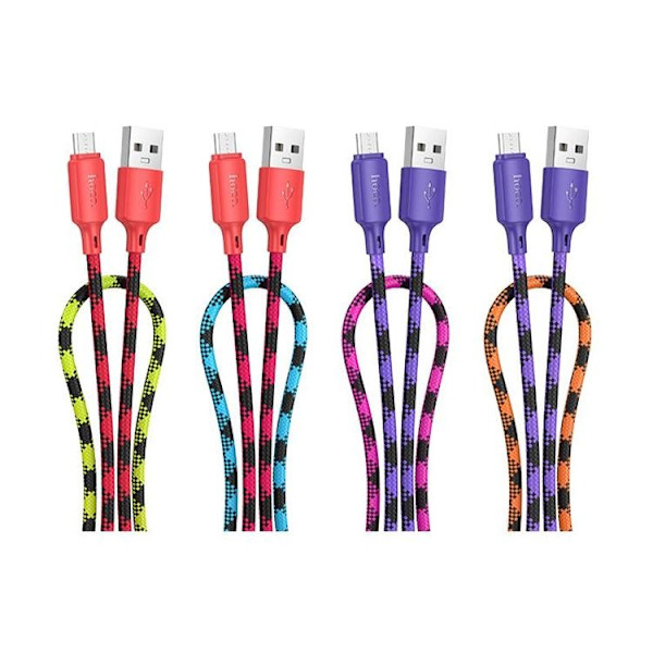 HOCO USB-A till Micro-USB Kabel 2.4A 1m Nylon X116 - Gradient Lila