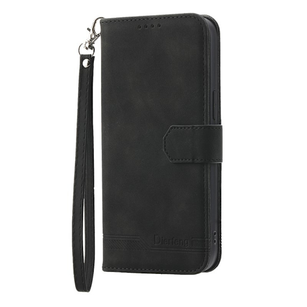 DIERFENG DF-03 Plånboksfodral för iPhone 17 Konstläder - Svart