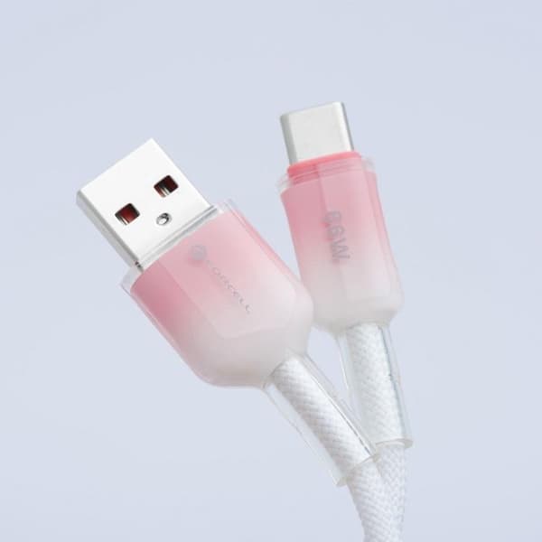 FORCELL USB-A till USB-C 66W Kabel 3A 1m QC4.0 C352 - Vit Vit