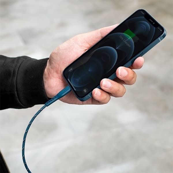Energea USB-C til Lightning Kabel 1.5m MFI Nyloflex C94 - Hvid Vit