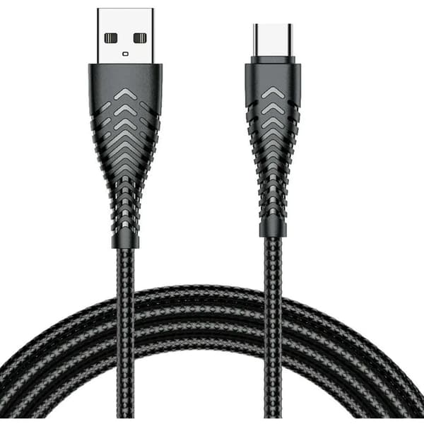Veger USB-C til USB-A Kabel 1.2m 2.4A - Sort Svart
