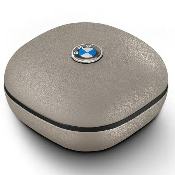 BMW TWS In-Ear Hörlurar Bluetooth ENC Leather Metal Logo - Gråbrun Grå
