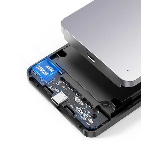 Ugreen Fickhöljet Hårddisk 2.5'' Sata 6Gbps Typ-C Kabel 0.5m - Grå