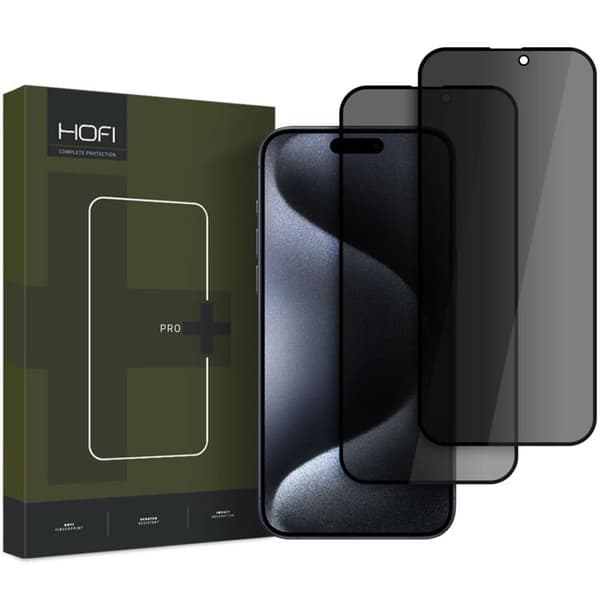 Hofi [2-Pack] iPhone 16 Pro Max/17 Pro Max Härdat Glas Skärmskydd Privacy Svart