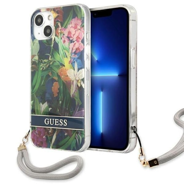 Guess iPhone 13 mini Skal Flower Strap - Blå Blå