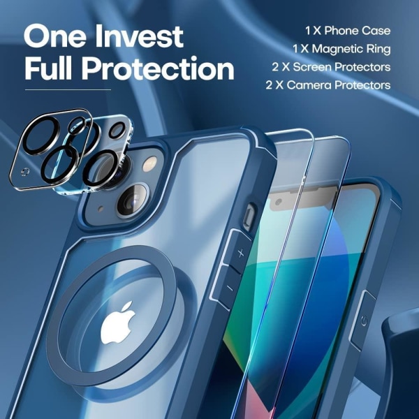 [6in1] BOOM iPhone 14 Plus Cover - Kameralinsebeskyttelse - Hærdet glas